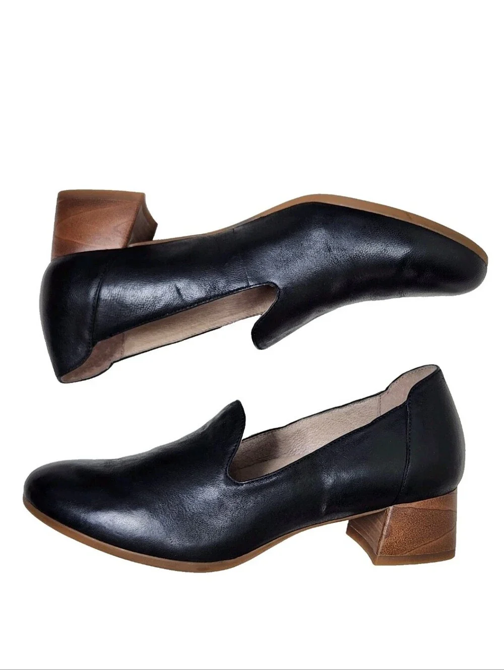 DANSKO Preston Burnished Nubuck Loafer Heels Sz 10/40 Black Leather 3710360636